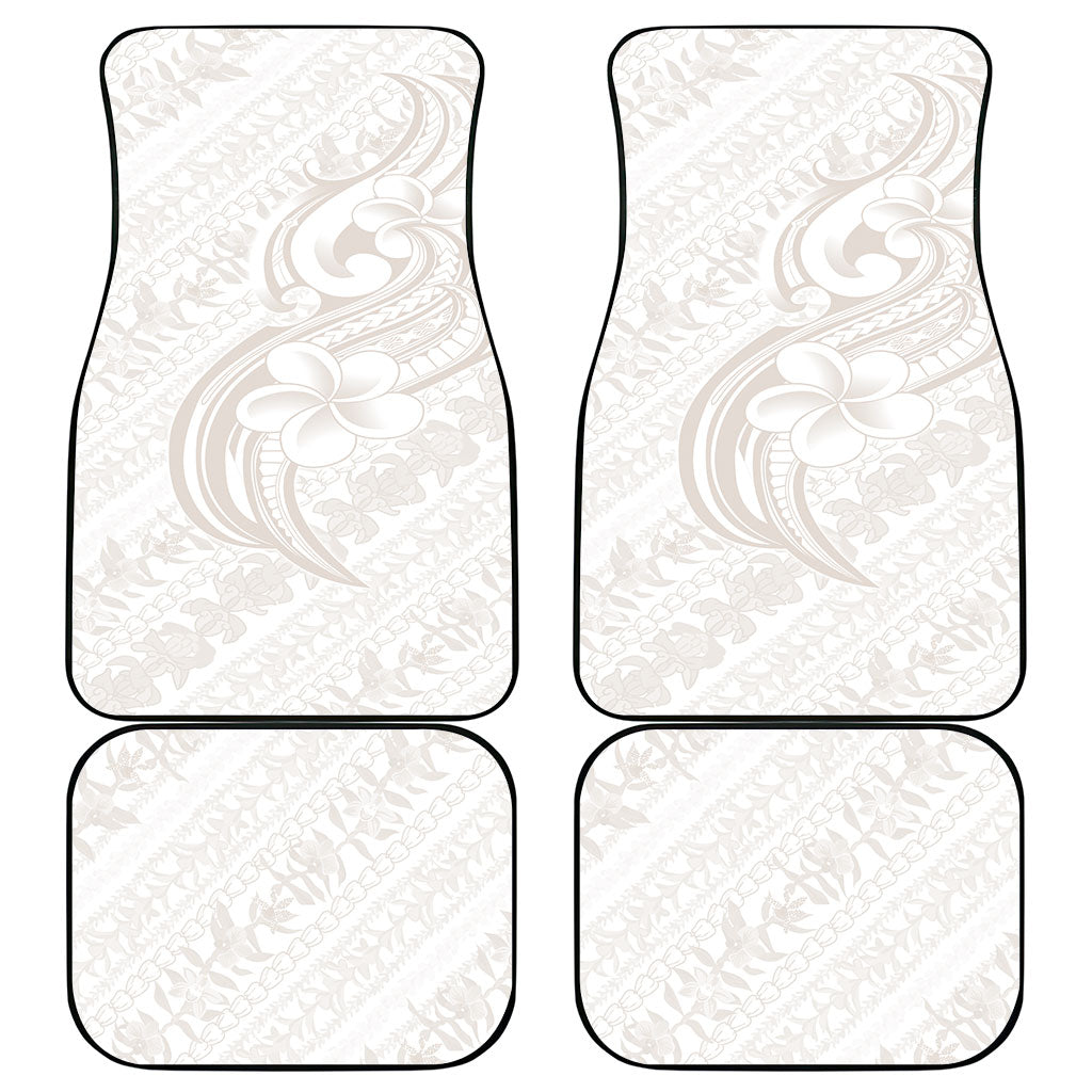 Hawaii Plumeria Lokelani Pikake Lei Car Mats Sandy Beige Polynesian Tattoo