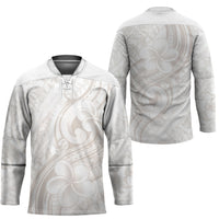 Hawaii Plumeria Lokelani Pikake Lei Hockey Jersey Sandy Beige Polynesian Tattoo