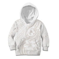 Hawaii Plumeria Lokelani Pikake Lei Kid Hoodie Sandy Beige Polynesian Tattoo