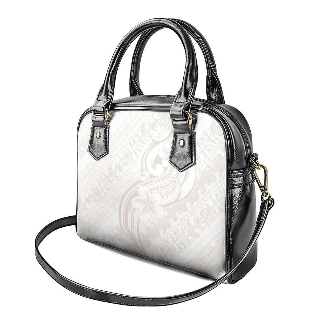 Hawaii Plumeria Lokelani Pikake Lei Shoulder Handbag Sandy Beige Polynesian Tattoo