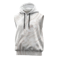 Hawaii Plumeria Lokelani Pikake Lei Sleeveless Hoodie Sandy Beige Polynesian Tattoo