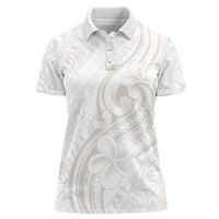 Hawaii Plumeria Lokelani Pikake Lei Women Polo Shirt Sandy Beige Polynesian Tattoo LT9 Female Beige - Polynesian Pride