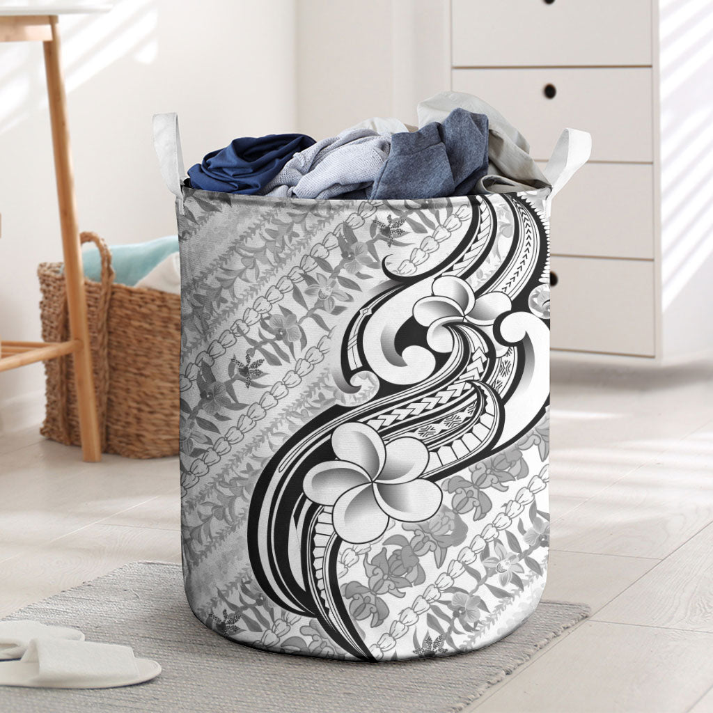 Hawaii Plumeria Lokelani Pikake Lei Laundry Basket Ele'ele Polynesian Tattoo