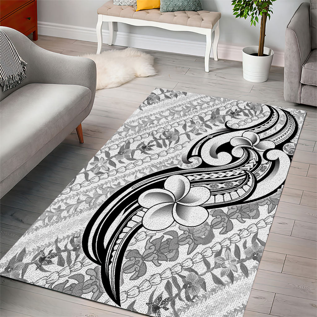 Hawaii Plumeria Lokelani Pikake Lei Area Rug Ele'ele Polynesian Tattoo