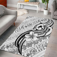 Hawaii Plumeria Lokelani Pikake Lei Area Rug Ele'ele Polynesian Tattoo