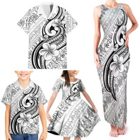 Hawaii Plumeria Lokelani Pikake Lei Family Matching Tank Maxi Dress and Hawaiian Shirt Ele'ele Polynesian Tattoo LT9 - Polynesian Pride