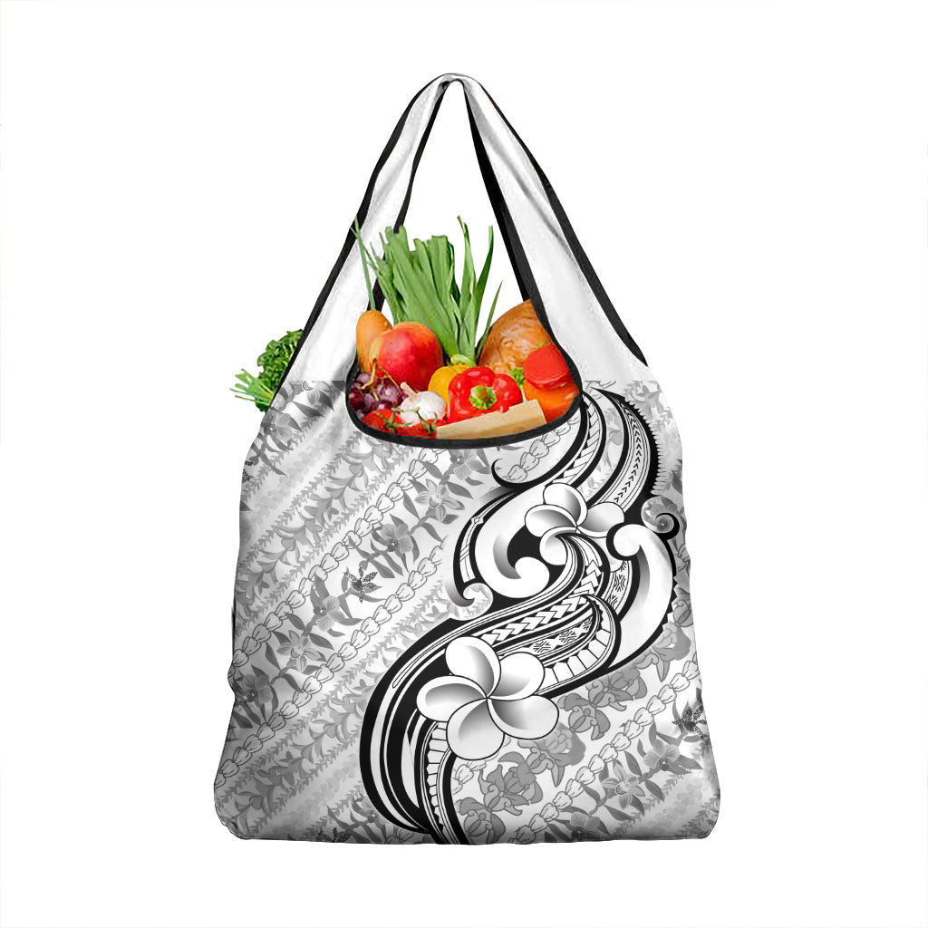 Hawaii Plumeria Lokelani Pikake Lei Grocery Bag Ele'ele Polynesian Tattoo