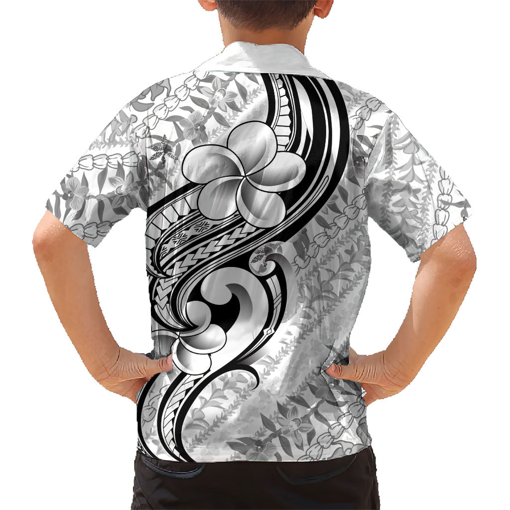 Hawaii Plumeria Lokelani Pikake Lei Kid Hawaiian Shirt Ele'ele Polynesian Tattoo