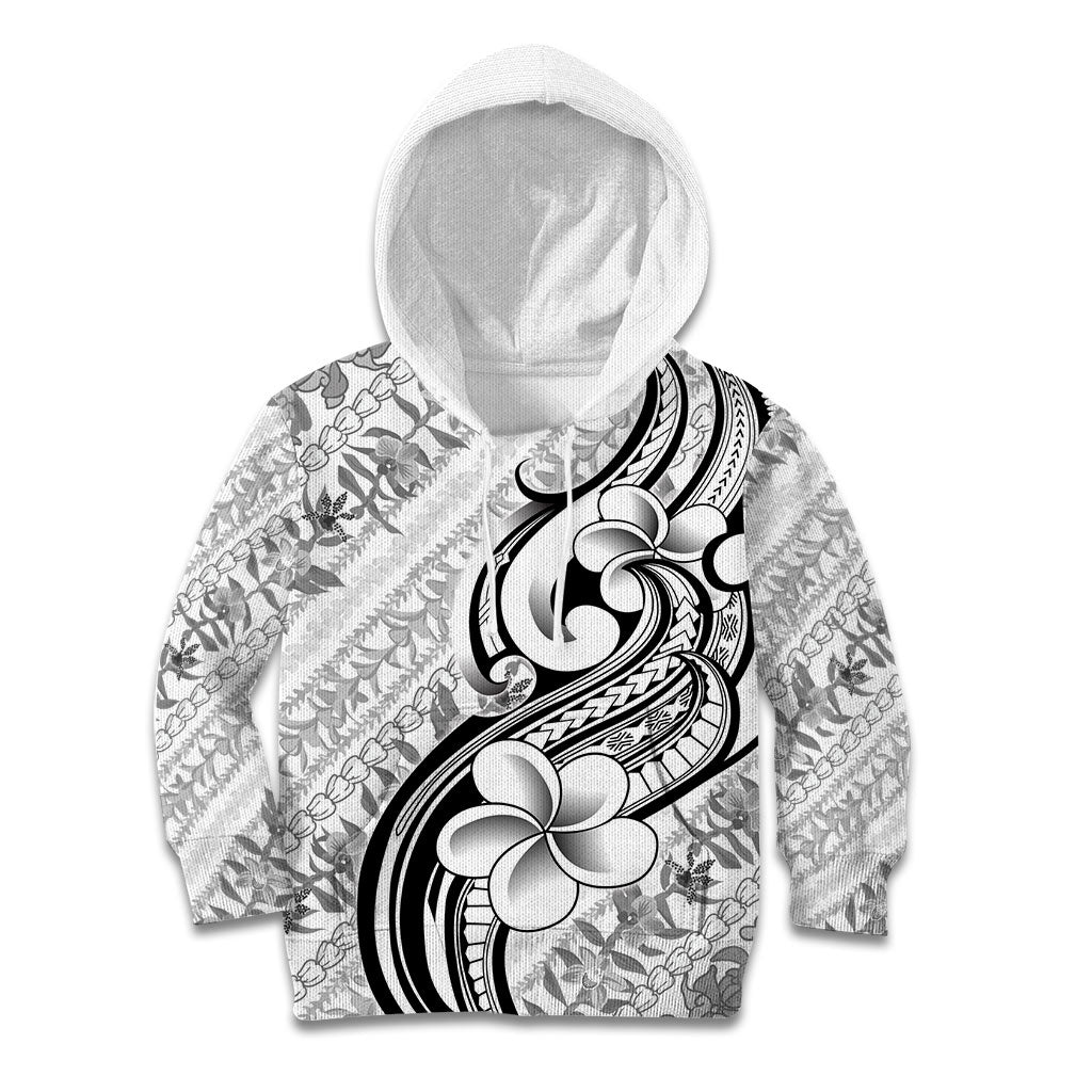 Hawaii Plumeria Lokelani Pikake Lei Kid Hoodie Ele'ele Polynesian Tattoo