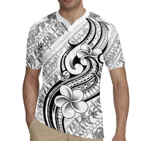 Hawaii Plumeria Lokelani Pikake Lei Rugby Jersey Ele'ele Polynesian Tattoo