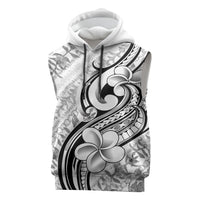 Hawaii Plumeria Lokelani Pikake Lei Sleeveless Hoodie Ele'ele Polynesian Tattoo