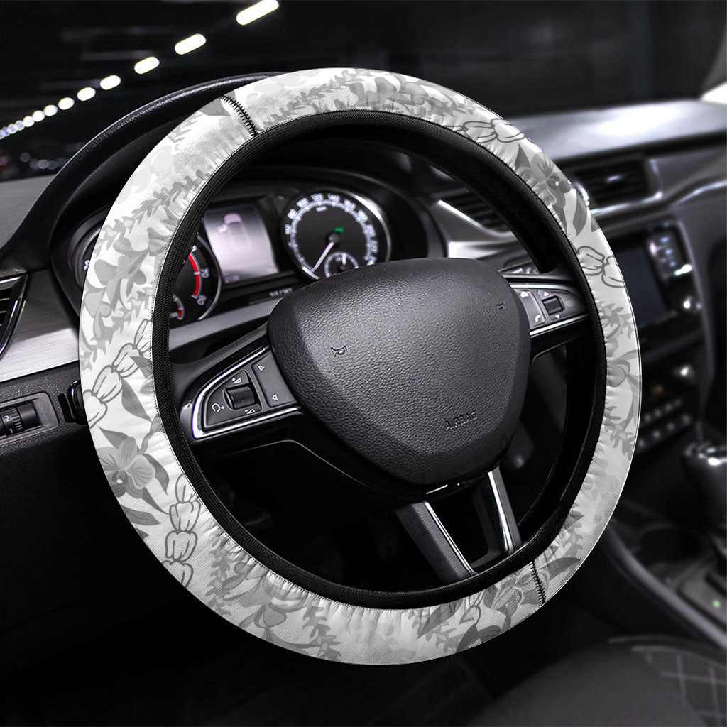 Hawaii Plumeria Lokelani Pikake Lei Steering Wheel Cover Ele'ele Polynesian Tattoo