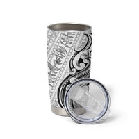 Hawaii Plumeria Lokelani Pikake Lei Tumbler Cup Ele'ele Polynesian Tattoo LT9 - Polynesian Pride