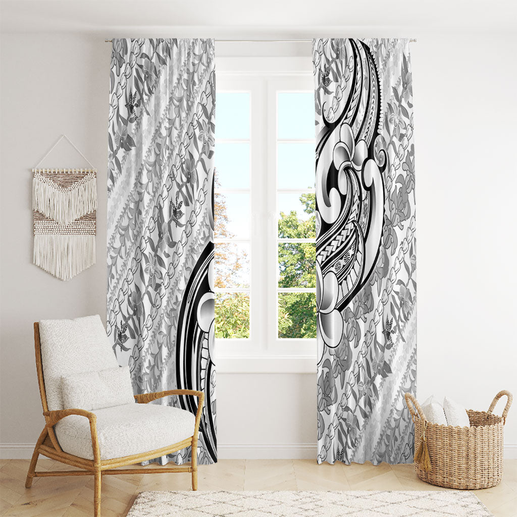 Hawaii Plumeria Lokelani Pikake Lei Window Curtain Ele'ele Polynesian Tattoo