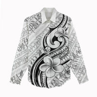 Hawaii Plumeria Lokelani Pikake Lei Women Casual Shirt Ele'ele Polynesian Tattoo