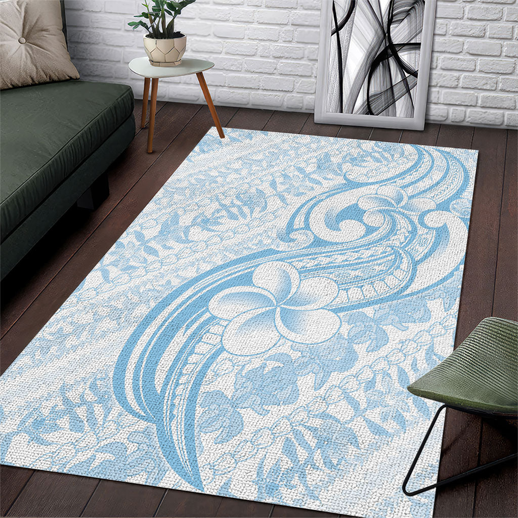 Hawaii Plumeria Lokelani Pikake Lei Area Rug Uliuli Polynesian Tattoo