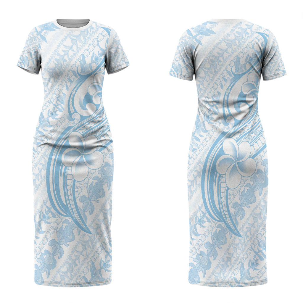 Hawaii Plumeria Lokelani Pikake Lei Couples Matching Short Sleeve Bodycon Dress and Long Sleeve Button Shirt Uliuli Polynesian Tattoo LT9 - Polynesian Pride