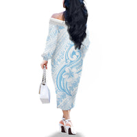 Hawaii Plumeria Lokelani Pikake Lei Family Matching Off The Shoulder Long Sleeve Dress and Hawaiian Shirt Uliuli Polynesian Tattoo LT9 - Polynesian Pride