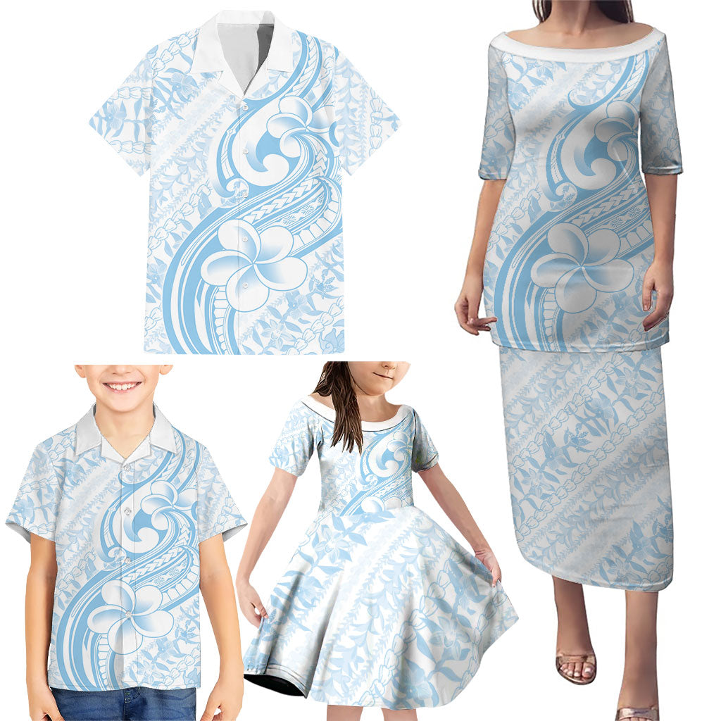 Hawaii Plumeria Lokelani Pikake Lei Family Matching Puletasi and Hawaiian Shirt Uliuli Polynesian Tattoo LT9 - Polynesian Pride