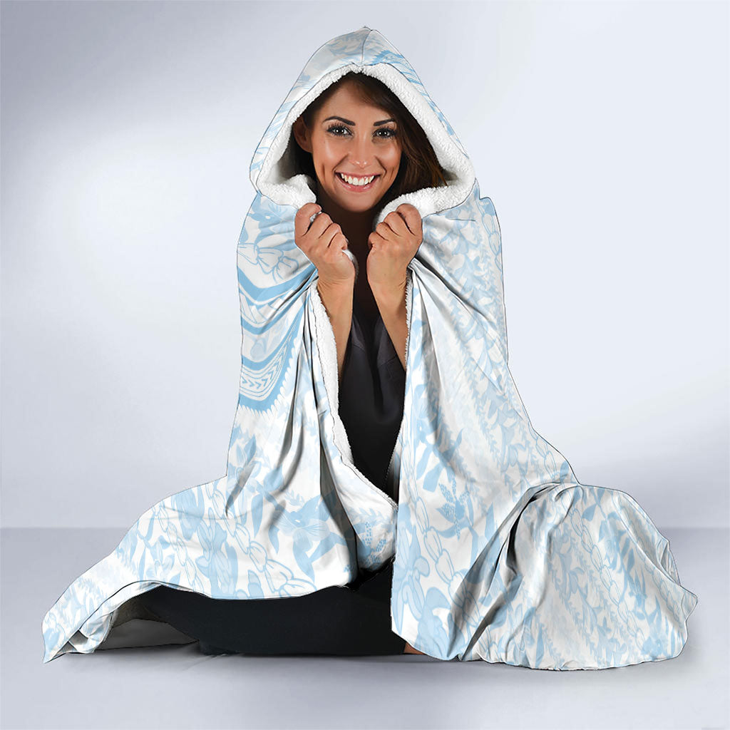 Hawaii Plumeria Lokelani Pikake Lei Hooded Blanket Uliuli Polynesian Tattoo