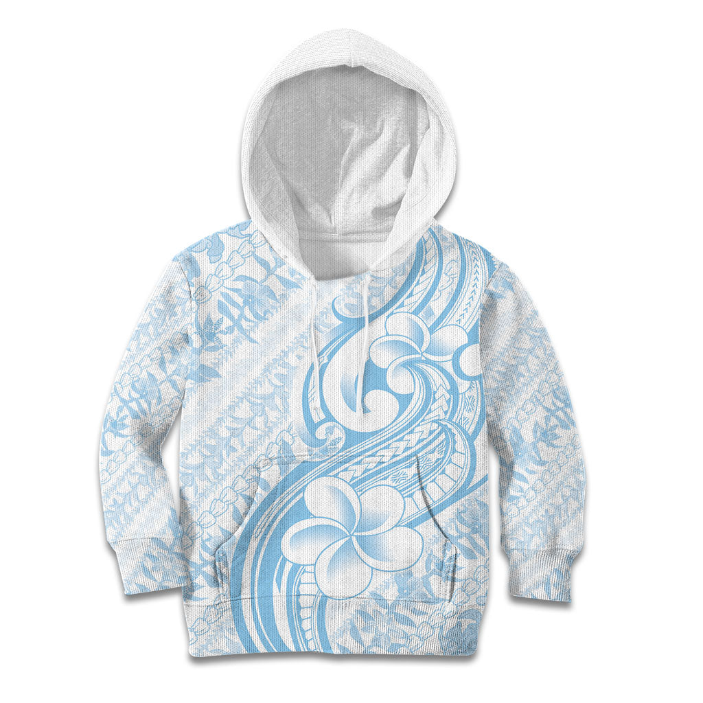 Hawaii Plumeria Lokelani Pikake Lei Kid Hoodie Uliuli Polynesian Tattoo