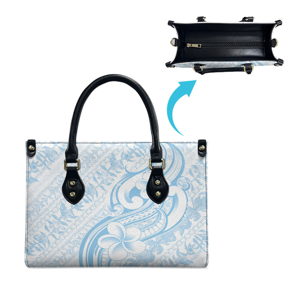 Hawaii Plumeria Lokelani Pikake Lei Leather Bag Uliuli Polynesian Tattoo