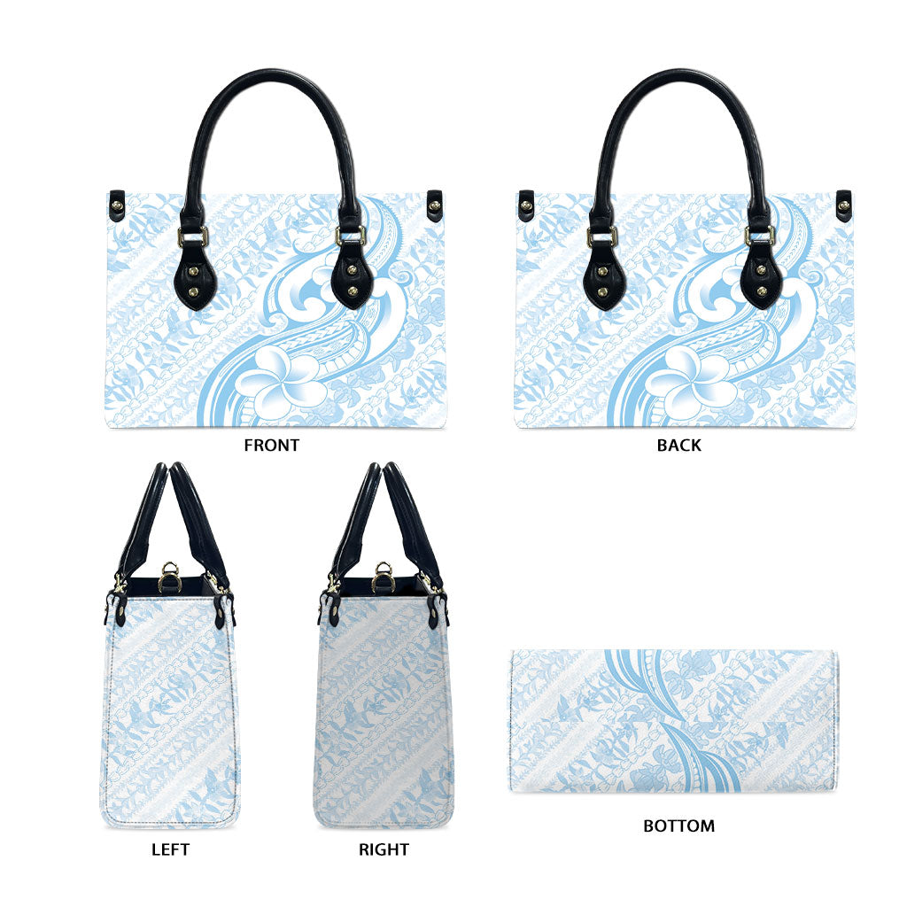 Hawaii Plumeria Lokelani Pikake Lei Leather Bag Uliuli Polynesian Tattoo