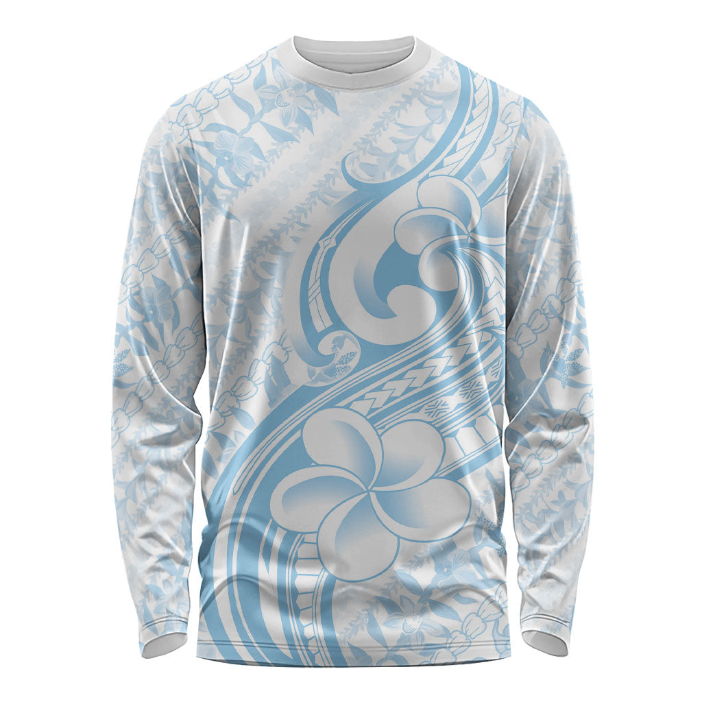 Hawaii Plumeria Lokelani Pikake Lei Long Sleeve Shirt Uliuli Polynesian Tattoo
