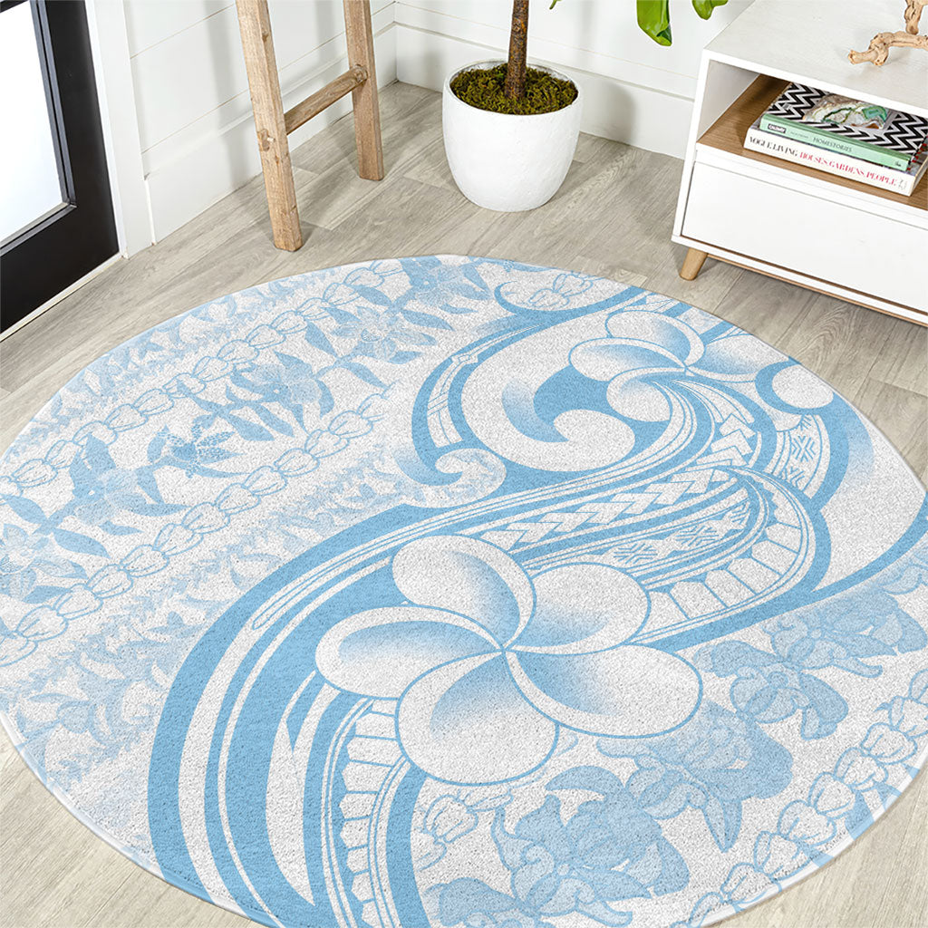 Hawaii Plumeria Lokelani Pikake Lei Round Carpet Uliuli Polynesian Tattoo