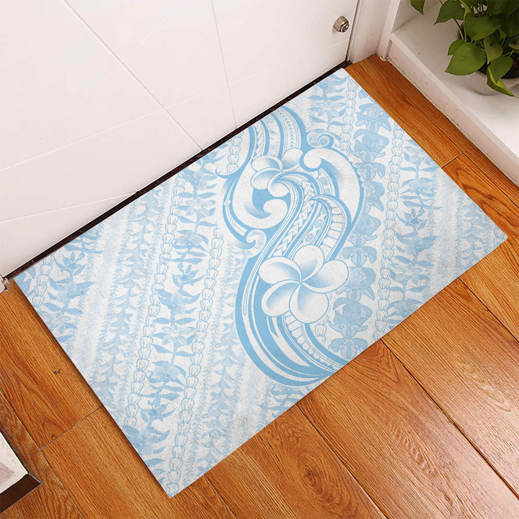 Hawaii Plumeria Lokelani Pikake Lei Rubber Doormat Uliuli Polynesian Tattoo