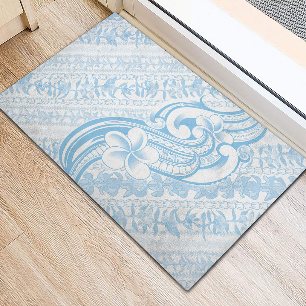 Hawaii Plumeria Lokelani Pikake Lei Rubber Doormat Uliuli Polynesian Tattoo