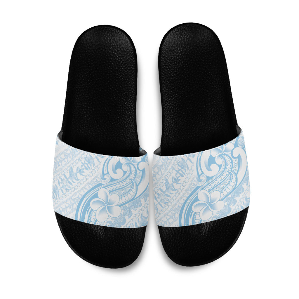 Hawaii Plumeria Lokelani Pikake Lei Slide Sandals Uliuli Polynesian Tattoo