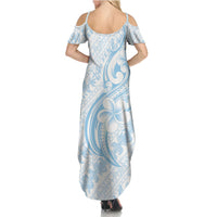 Hawaii Plumeria Lokelani Pikake Lei Summer Maxi Dress Uliuli Polynesian Tattoo