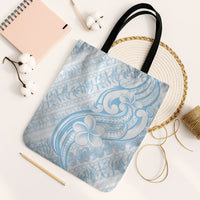 Hawaii Plumeria Lokelani Pikake Lei Tote Bag Uliuli Polynesian Tattoo LT9 Black Strap One Size Blue - Polynesian Pride