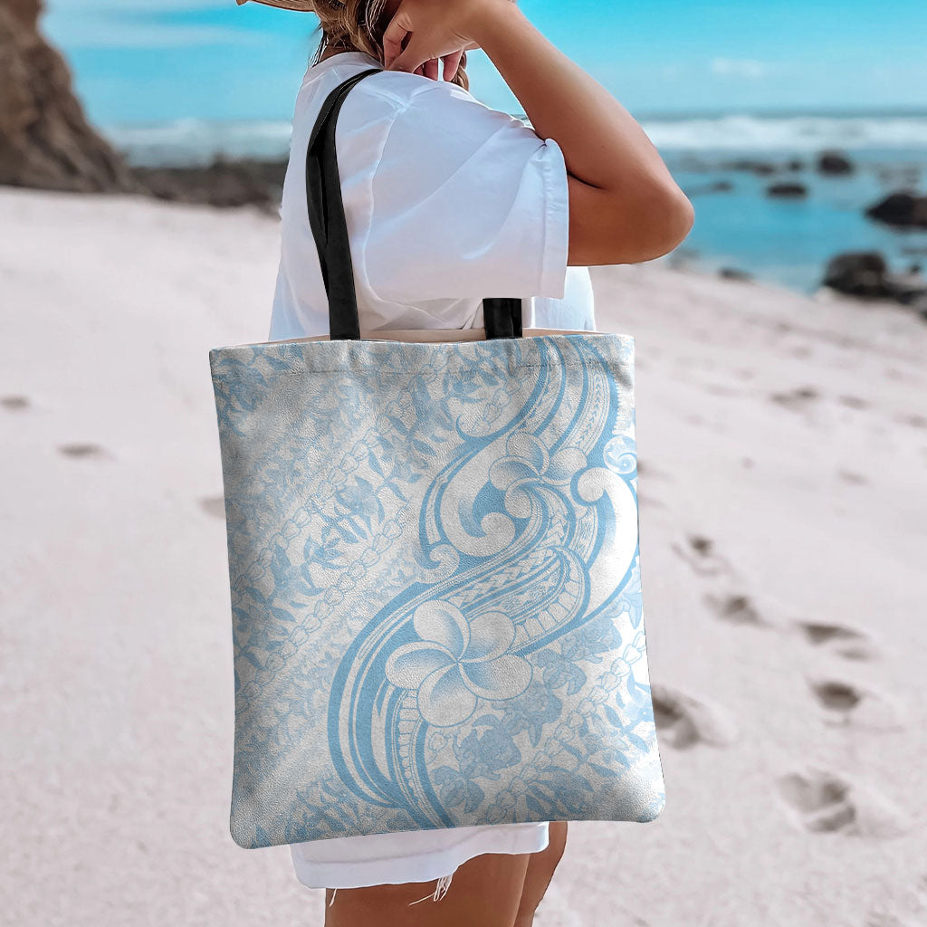 Hawaii Plumeria Lokelani Pikake Lei Tote Bag Uliuli Polynesian Tattoo LT9 - Polynesian Pride