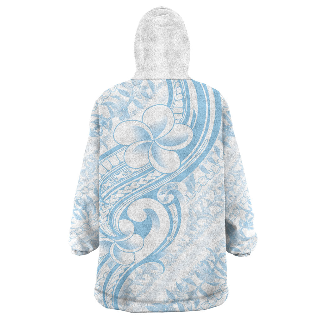 Hawaii Plumeria Lokelani Pikake Lei Wearable Blanket Hoodie Uliuli Polynesian Tattoo