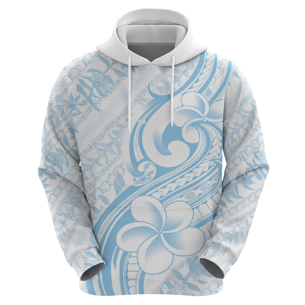 Hawaii Plumeria Lokelani Pikake Lei Zip Hoodie Uliuli Polynesian Tattoo