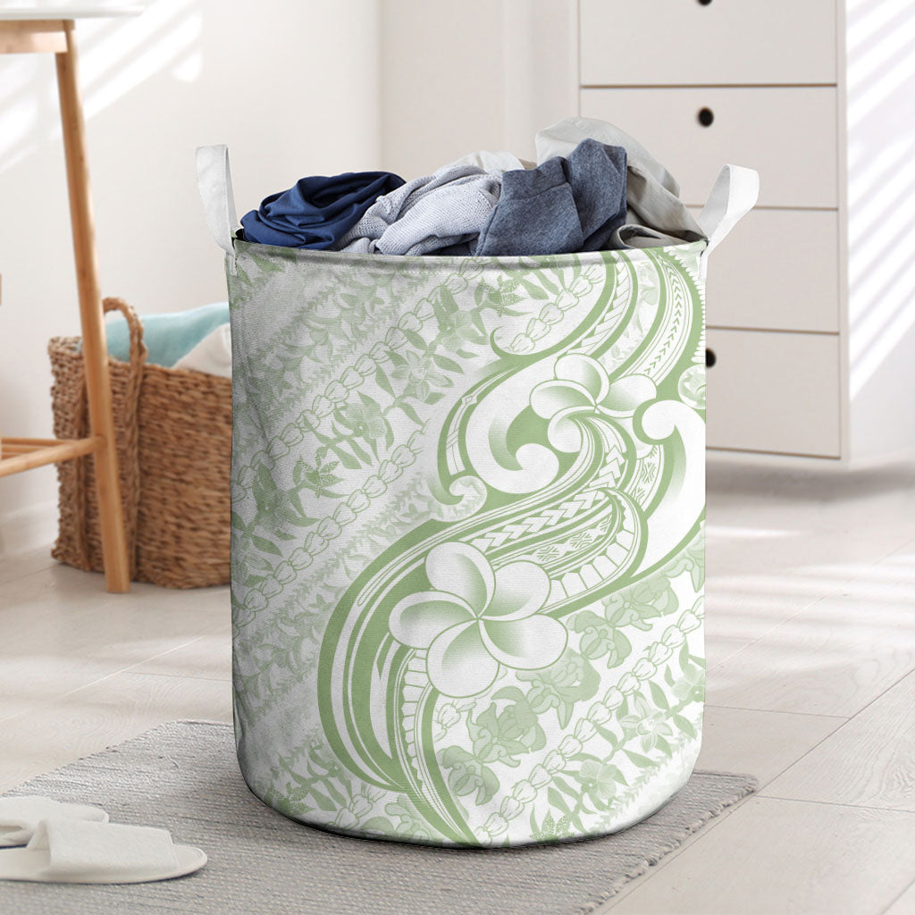 Hawaii Plumeria Lokelani Pikake Lei Laundry Basket Oma'oma'o Polynesian Tattoo