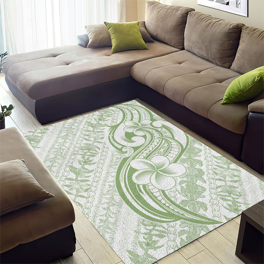 Hawaii Plumeria Lokelani Pikake Lei Area Rug Oma'oma'o Polynesian Tattoo
