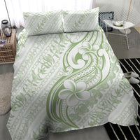 Hawaii Plumeria Lokelani Pikake Lei Bedding Set Oma'oma'o Polynesian Tattoo