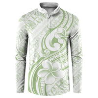 Hawaii Plumeria Lokelani Pikake Lei Button Sweatshirt Oma'oma'o Polynesian Tattoo