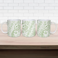 Hawaii Plumeria Lokelani Pikake Lei Ceramic Mug Oma'oma'o Polynesian Tattoo