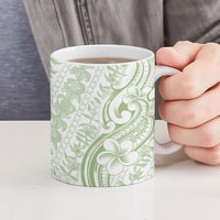 Hawaii Plumeria Lokelani Pikake Lei Ceramic Mug Oma'oma'o Polynesian Tattoo