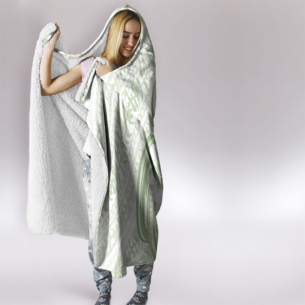 Hawaii Plumeria Lokelani Pikake Lei Hooded Blanket Oma'oma'o Polynesian Tattoo