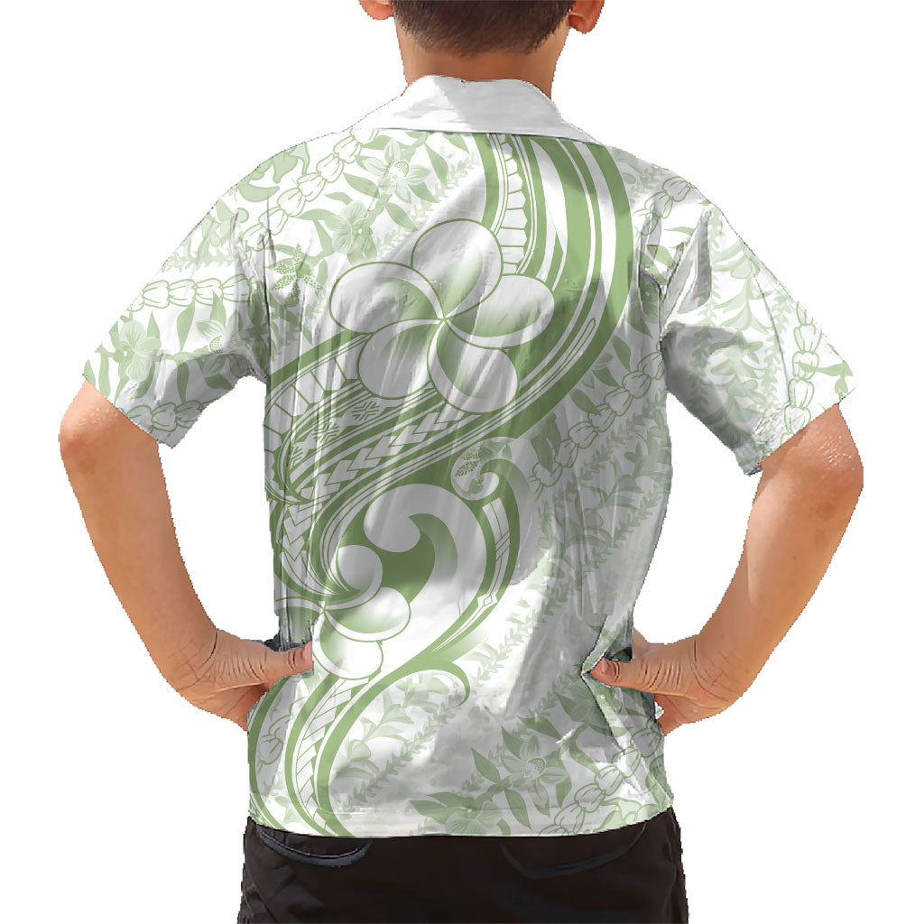 Hawaii Plumeria Lokelani Pikake Lei Kid Hawaiian Shirt Oma'oma'o Polynesian Tattoo