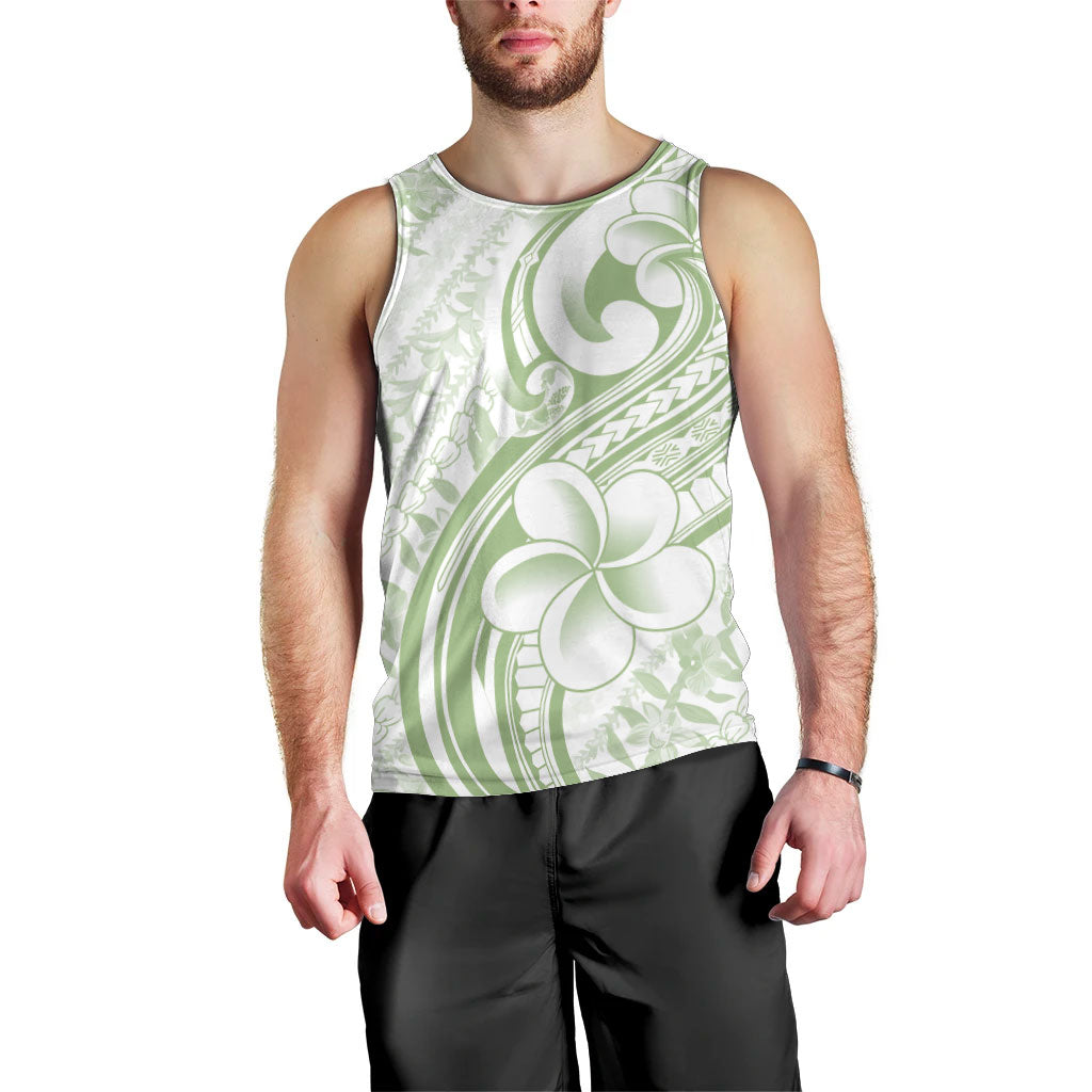 Hawaii Plumeria Lokelani Pikake Lei Men Tank Top Oma'oma'o Polynesian Tattoo