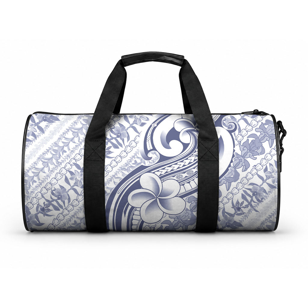 Hawaii Plumeria Lokelani Pikake Lei Duffle Bag Navy Blue Polynesian Tattoo LT9 One size Navy Blue - Polynesian Pride