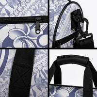 Hawaii Plumeria Lokelani Pikake Lei Duffle Bag Navy Blue Polynesian Tattoo LT9 - Polynesian Pride
