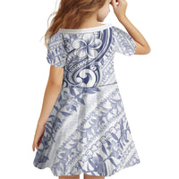 Hawaii Plumeria Lokelani Pikake Lei Family Matching Long Sleeve Bodycon Dress and Hawaiian Shirt Navy Blue Polynesian Tattoo LT9 - Polynesian Pride