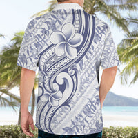 Hawaii Plumeria Lokelani Pikake Lei Hawaiian Shirt Navy Blue Polynesian Tattoo